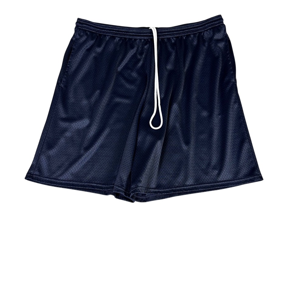 Hanes Sport Mens Mesh Athletic Shorts Navy Blue XXL Elastic Waist Gym Basketball